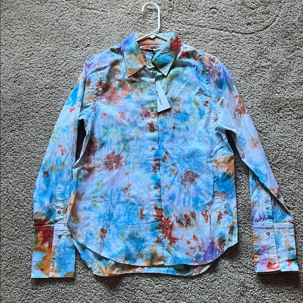 Colorful Tie-Dye Women's Button Down Shirt